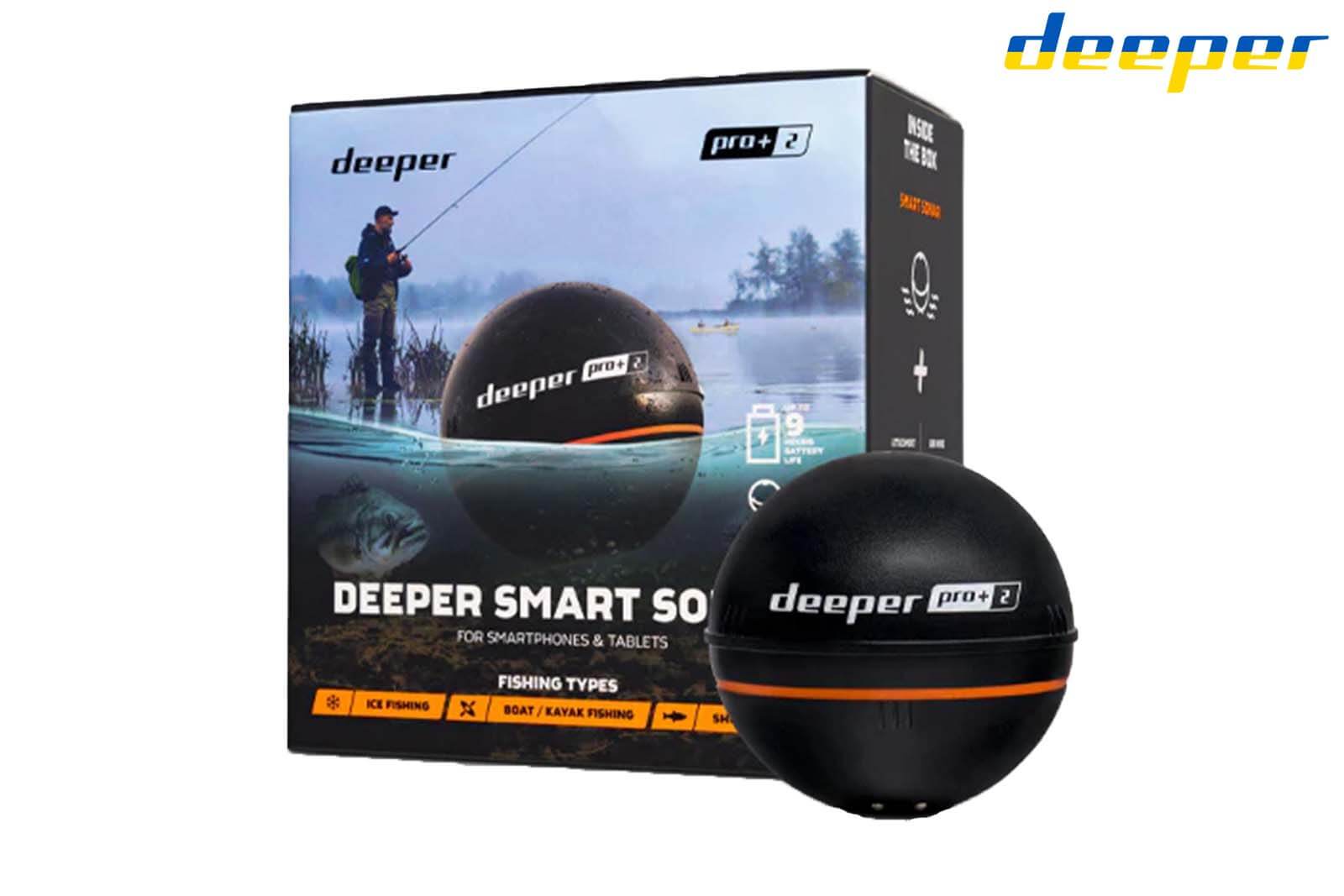 Deeper Smart Sonar Pro+ 2 mit Verpackung