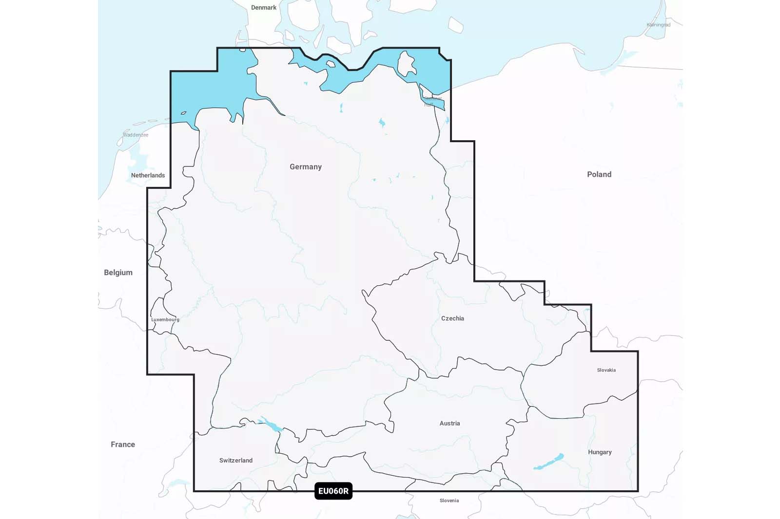 Garmin Navionics Plus: Kartenausschnitt Binnengewässer Deutschland