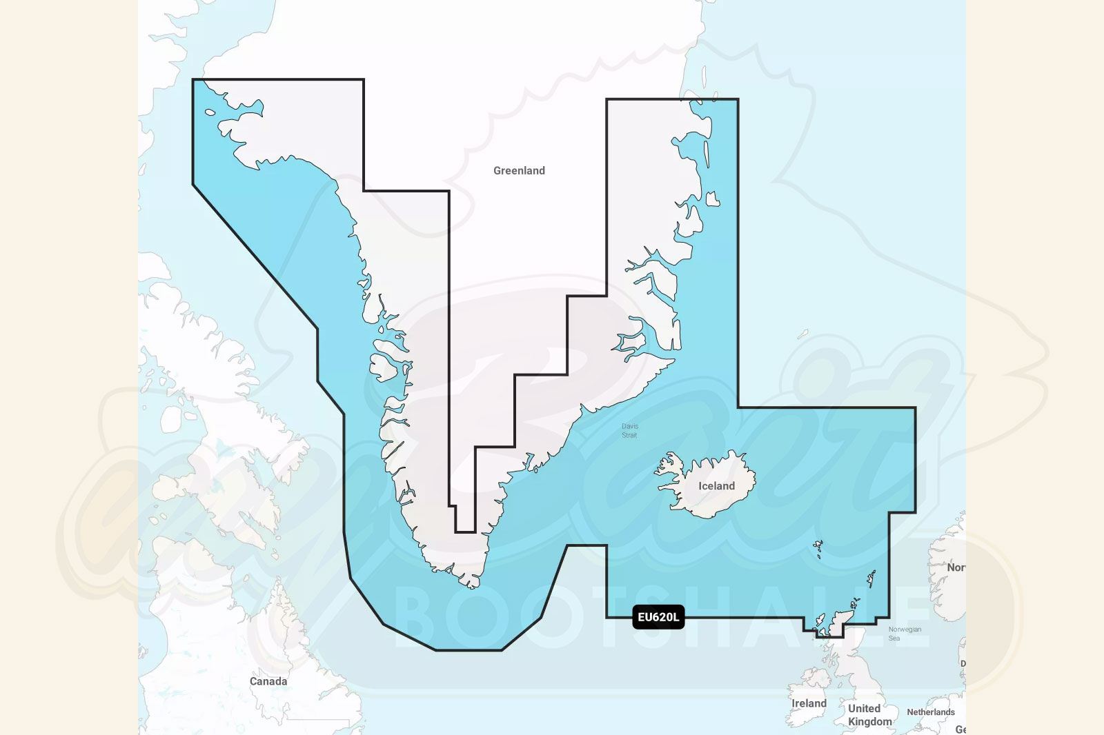 Garmin Navionics Plus: Kartenausschnitt Grönland / Island