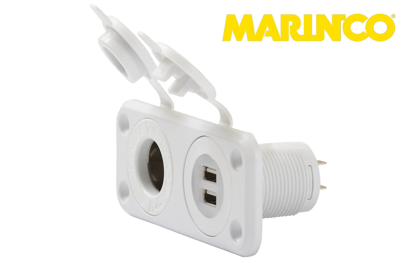 Marinco SeaLink Dual USB Steckdose weiß, Ausrichtung links