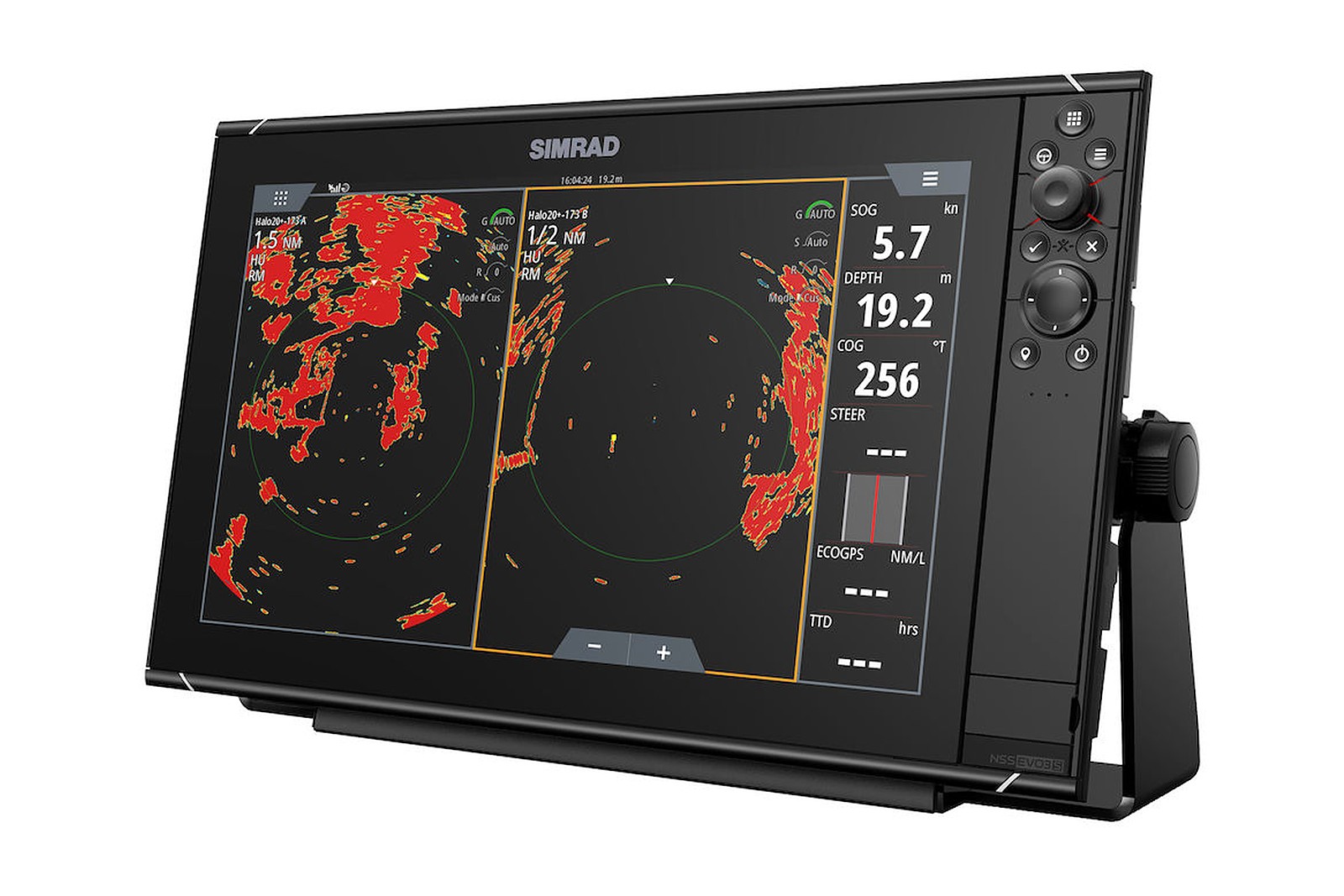 Simrad NSS16 evo3S Echolot und Kartenplotter, Radar-Ansicht