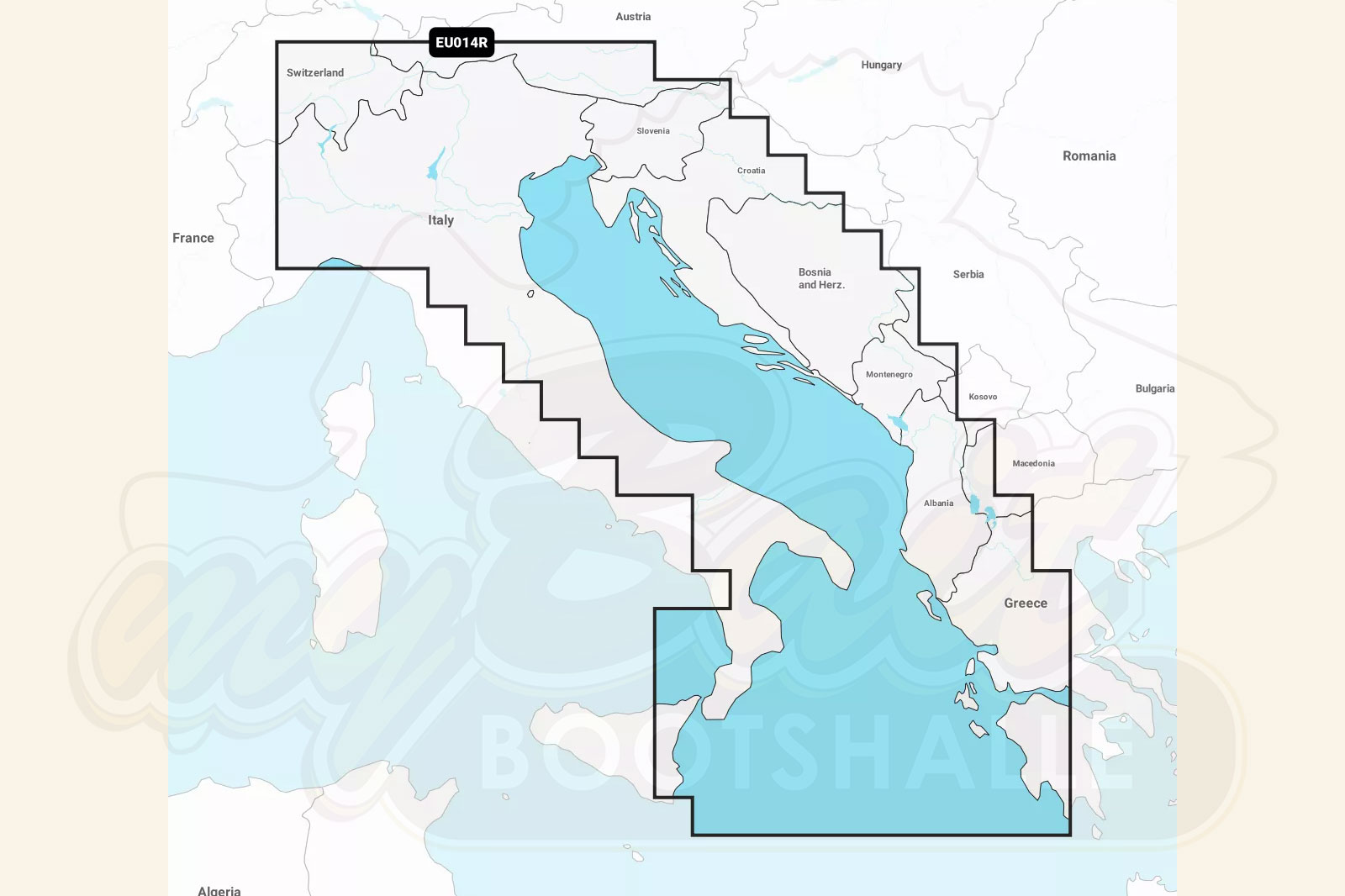 Garmin Navionics Plus: Kartenausschnitt Adria / Italien