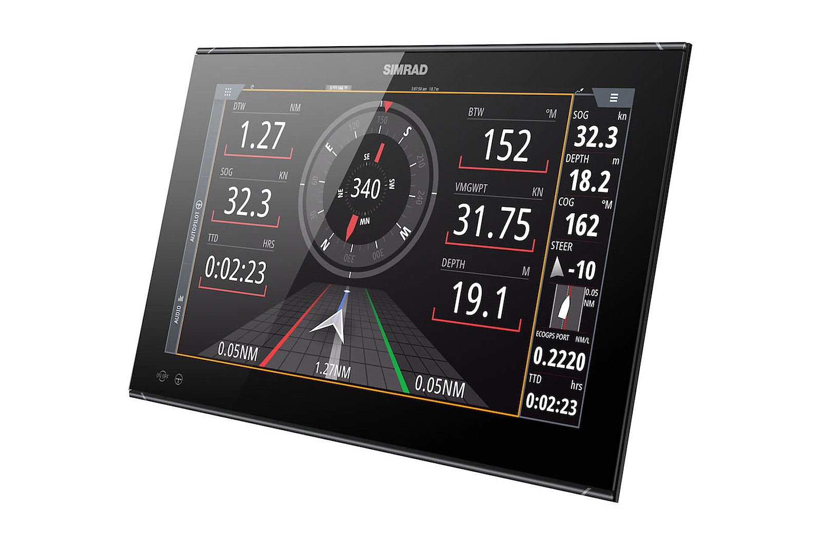 Simrad NSO evo3S 19 Zoll Kartenplotter, Instrumenten-Ansicht