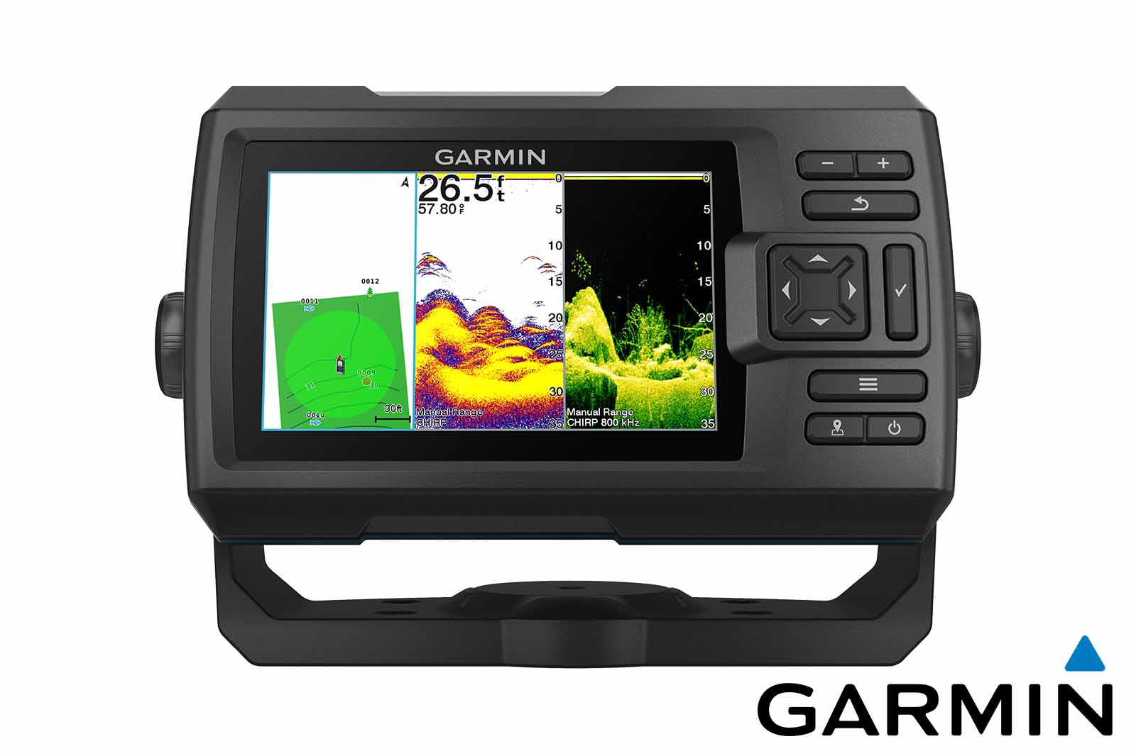 Garmin STRIKER Vivid 5cv Echolot SplitScreen 3 Bereiche, Frontansicht