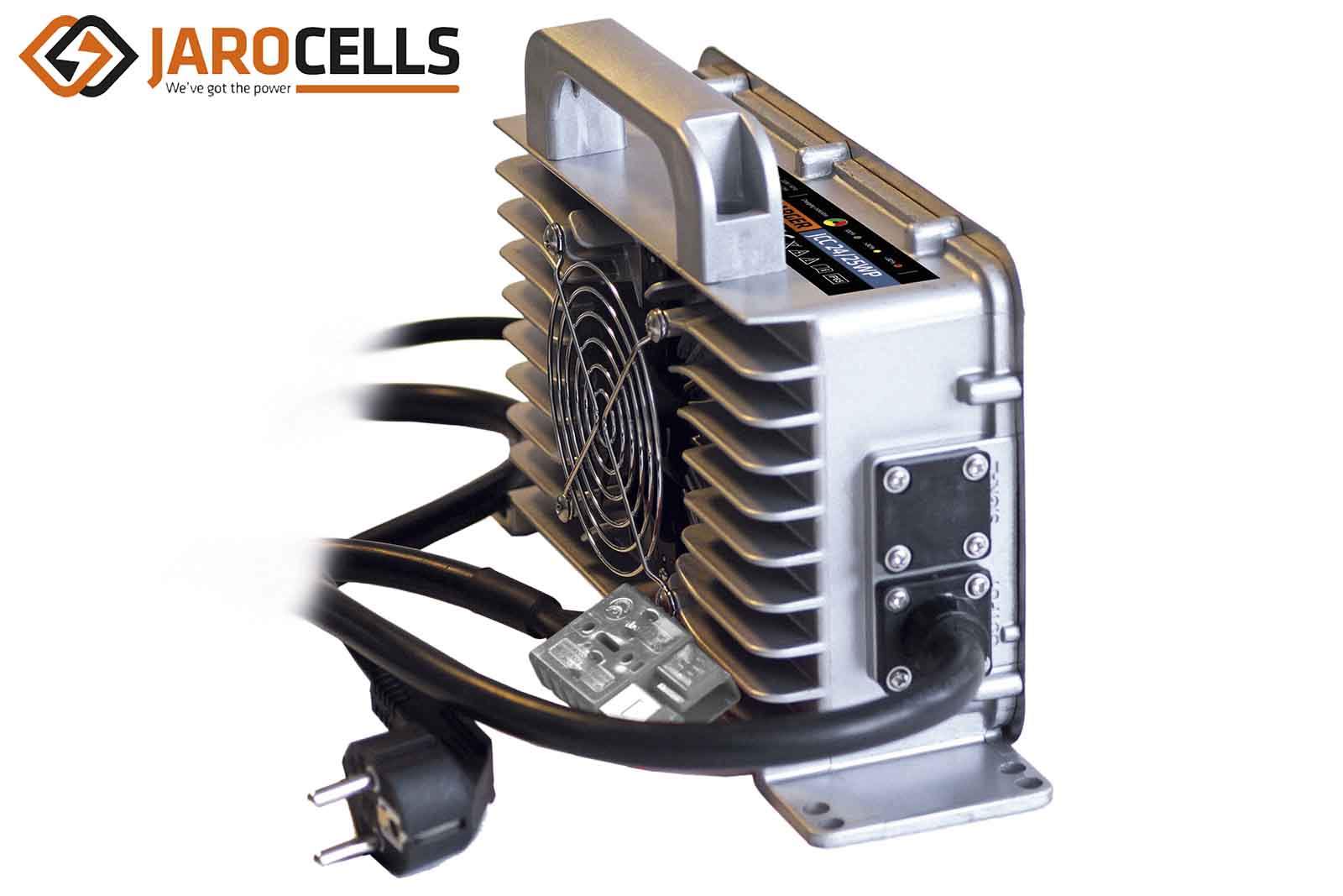 Jarocells LiFePO4 Lithium-Ladegerät, Aluminium, wasserdicht IP65, JCC 24-25, schräg rechts