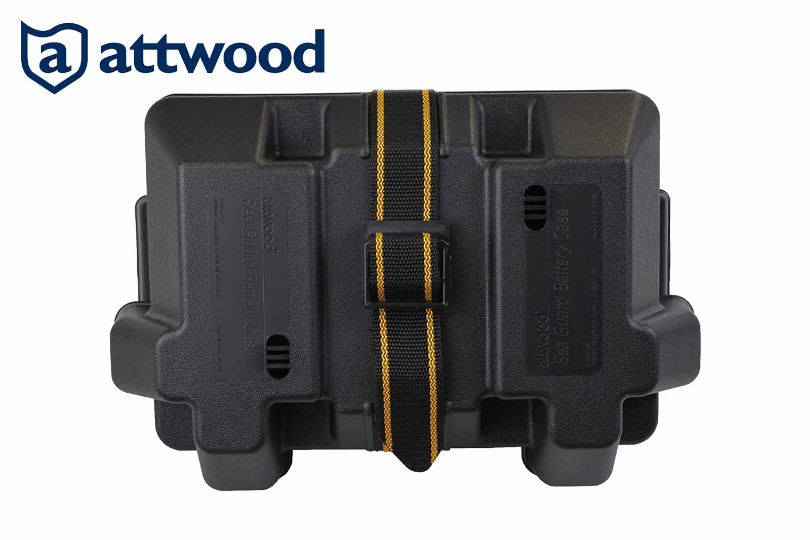 Attwood PowerGuard Batteriekasten 24M mit Gurtband – Draufsicht auf den Deckel