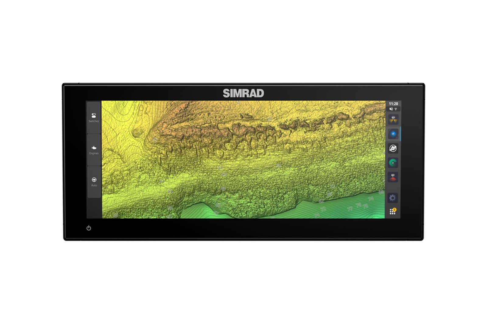 Simrad NSX 3012 Ultrawide Echolot und Kartenplotter, Karte mit Geländeschattierung
