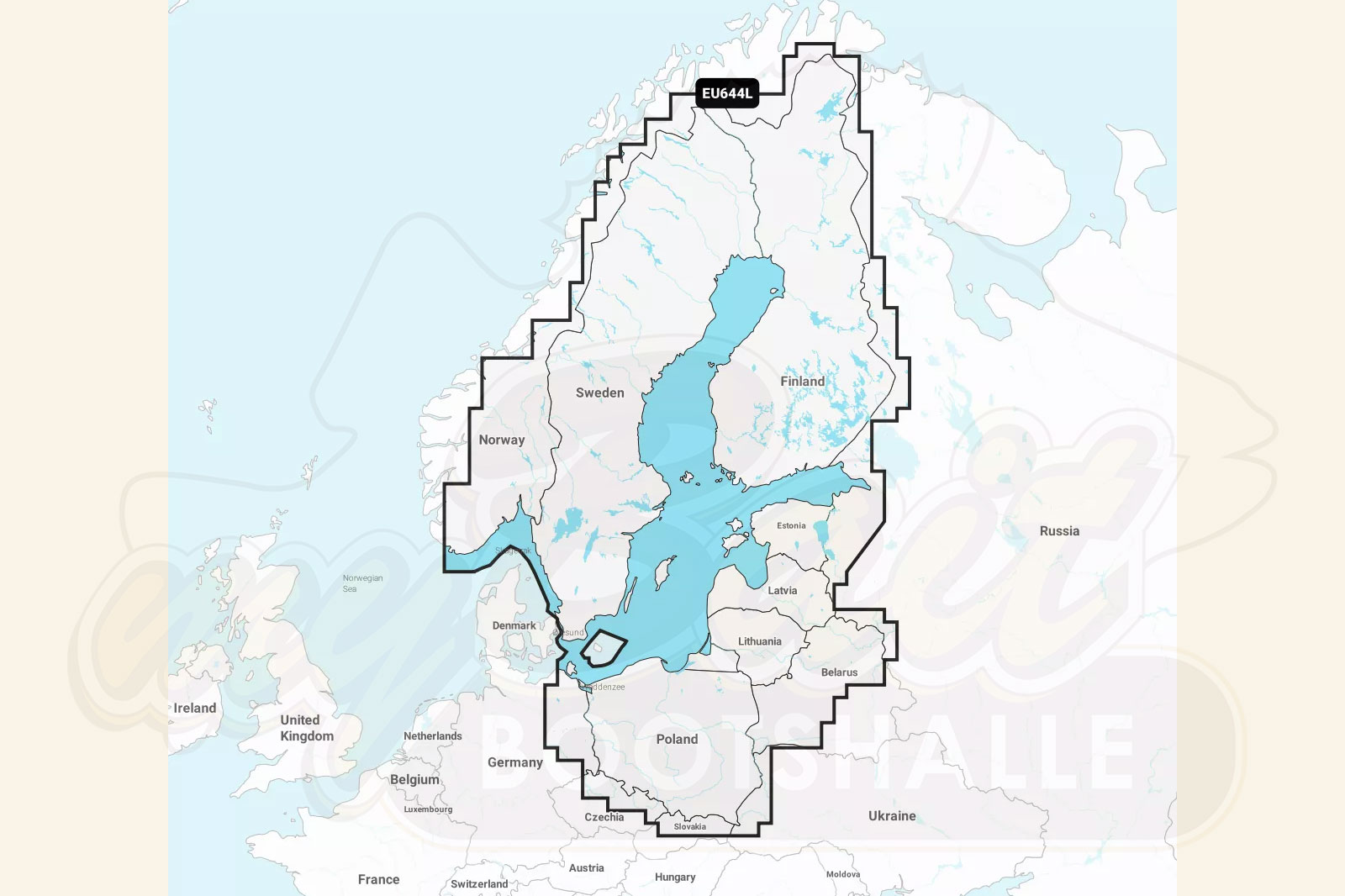 Garmin Navionics Plus: Kartenausschnitt Baltikum / Finnland / Schweden / Südnorwegen