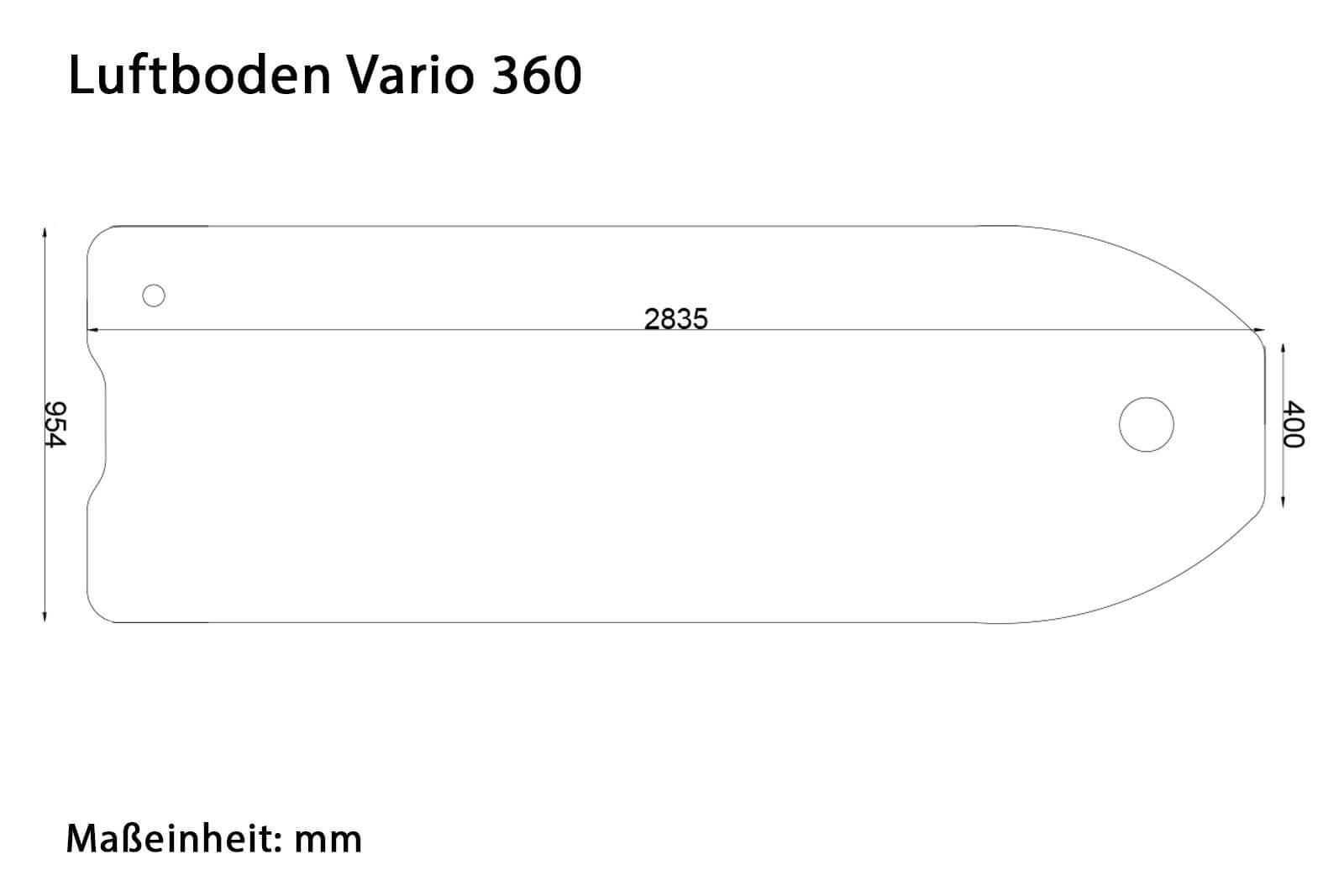 Allroundmarin Luftboden für Vario 360 Dimensionszeichnung
