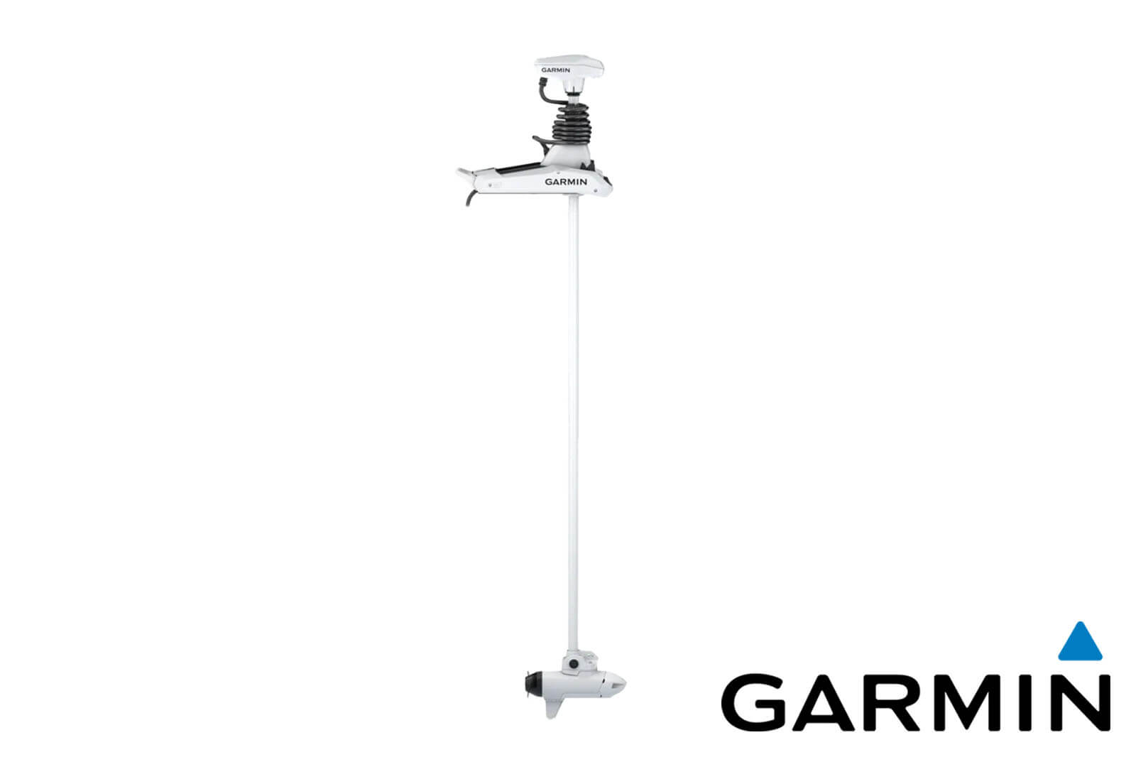 Garmin Force Kraken Elektro-Bootsmotor weiß, Seitenansicht mit 228 cm Schaftlänge