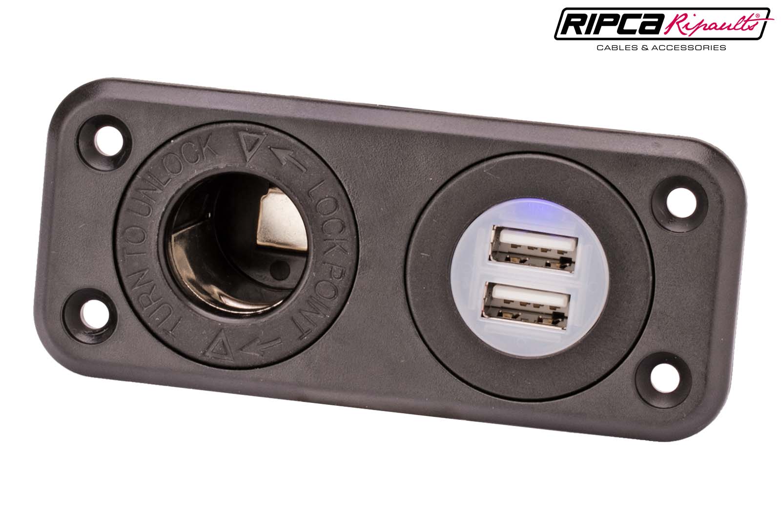 USB-Einbausteckdose & Bordsteckdose mit leuchtender LED