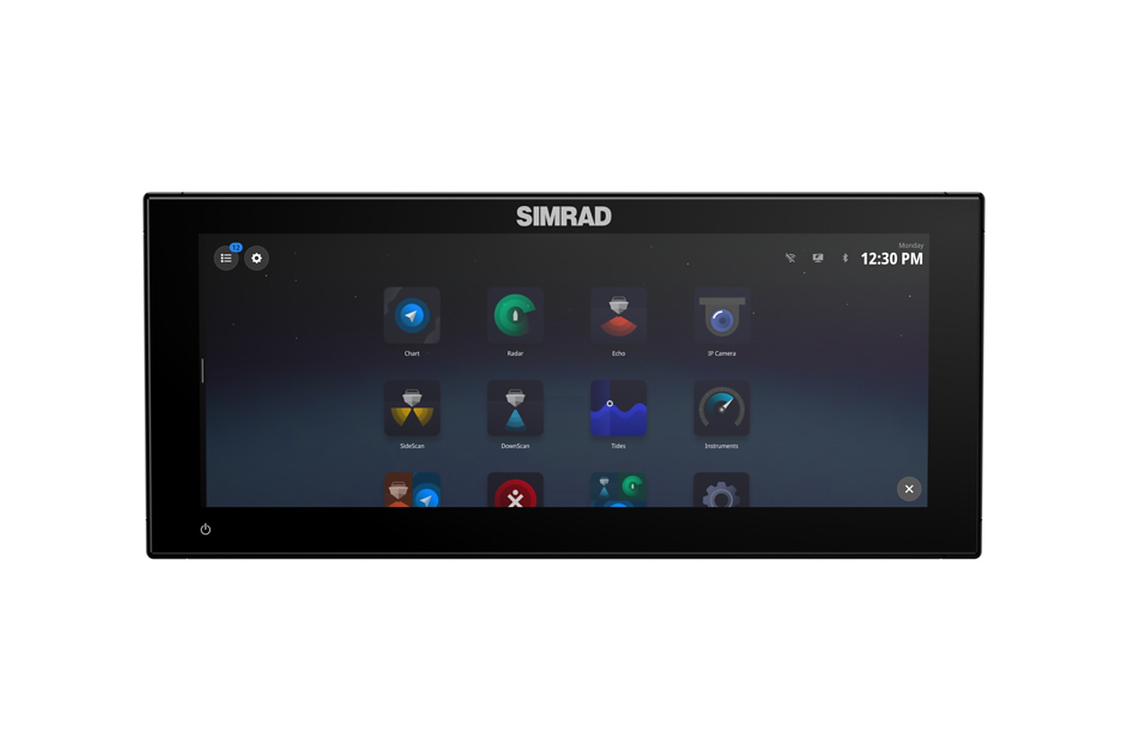 Simrad NSX 3012 Ultrawide Echolot und Kartenplotter, Startbildschirm