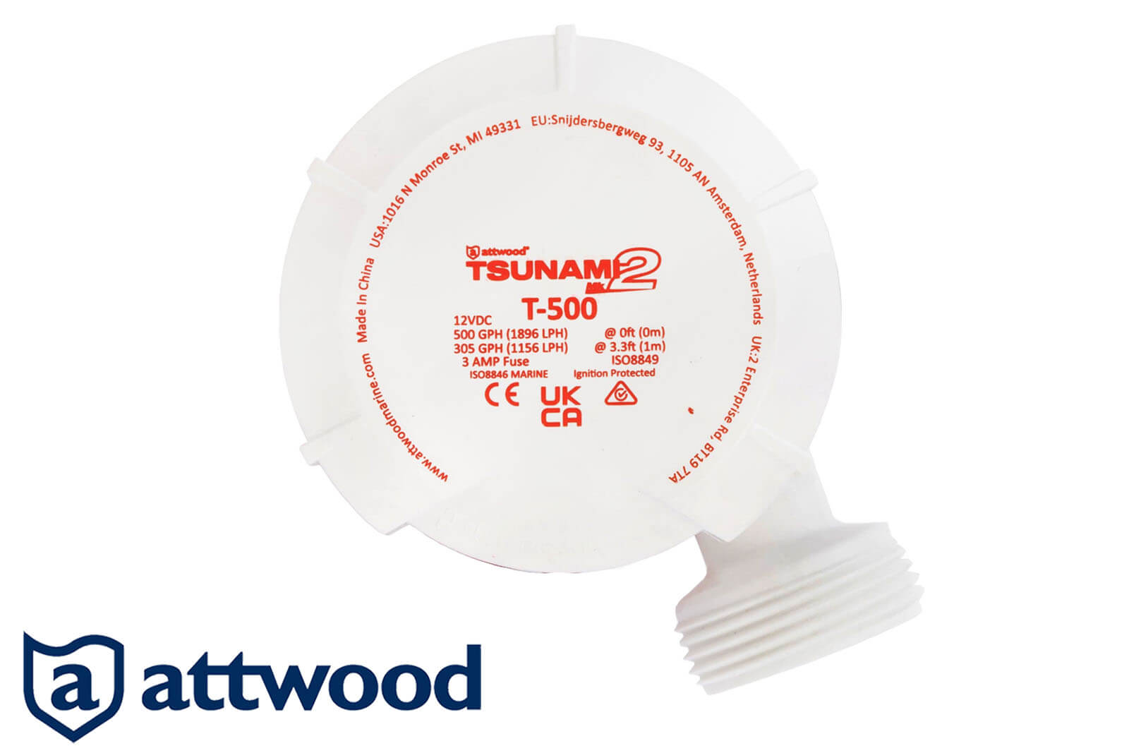 Attwood Tsunami Mk2 Bilgepumpe | Lenzpumpe T500 12v - oben