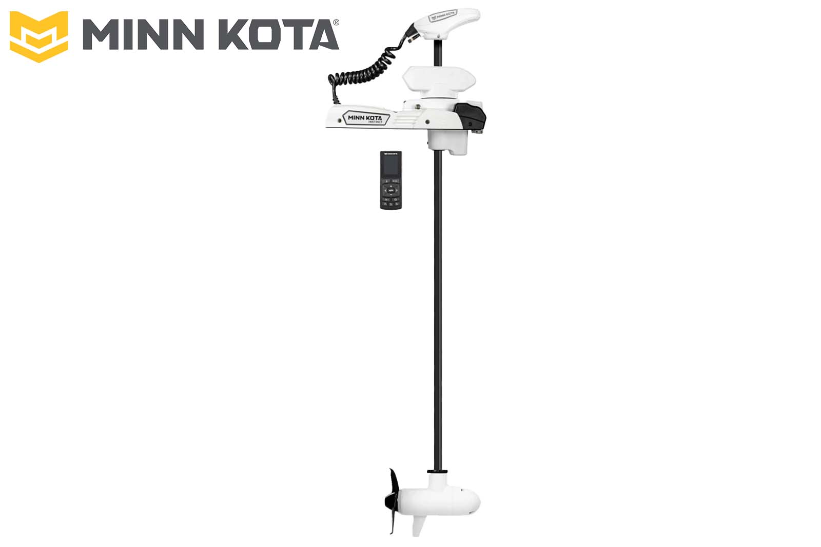 Minn Kota Riptide Instinct QUEST Elektro-Bootsmotor Profilansicht, weiß, 182 cm