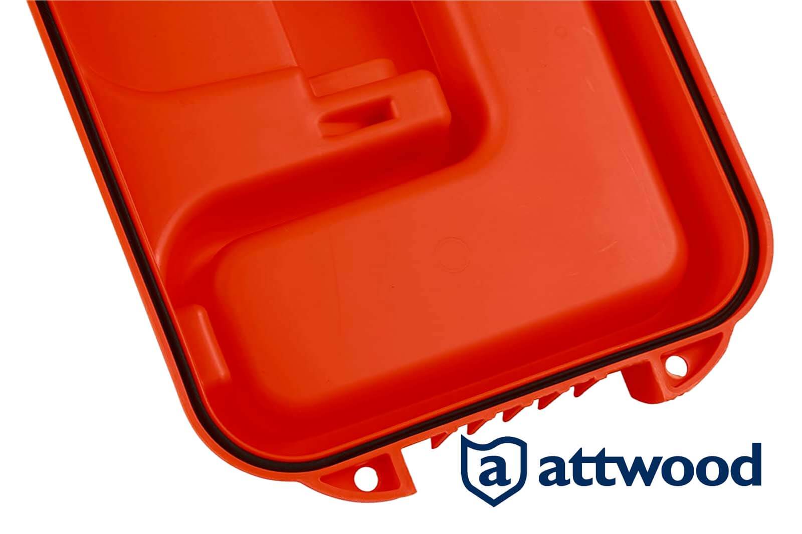 Attwood Aufbewahrungsbox in Rot - Detailansicht Deckel