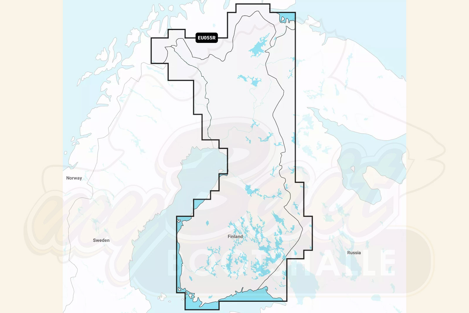 Garmin Navionics Plus: Kartenausschnitt Binnengewässer Finnland