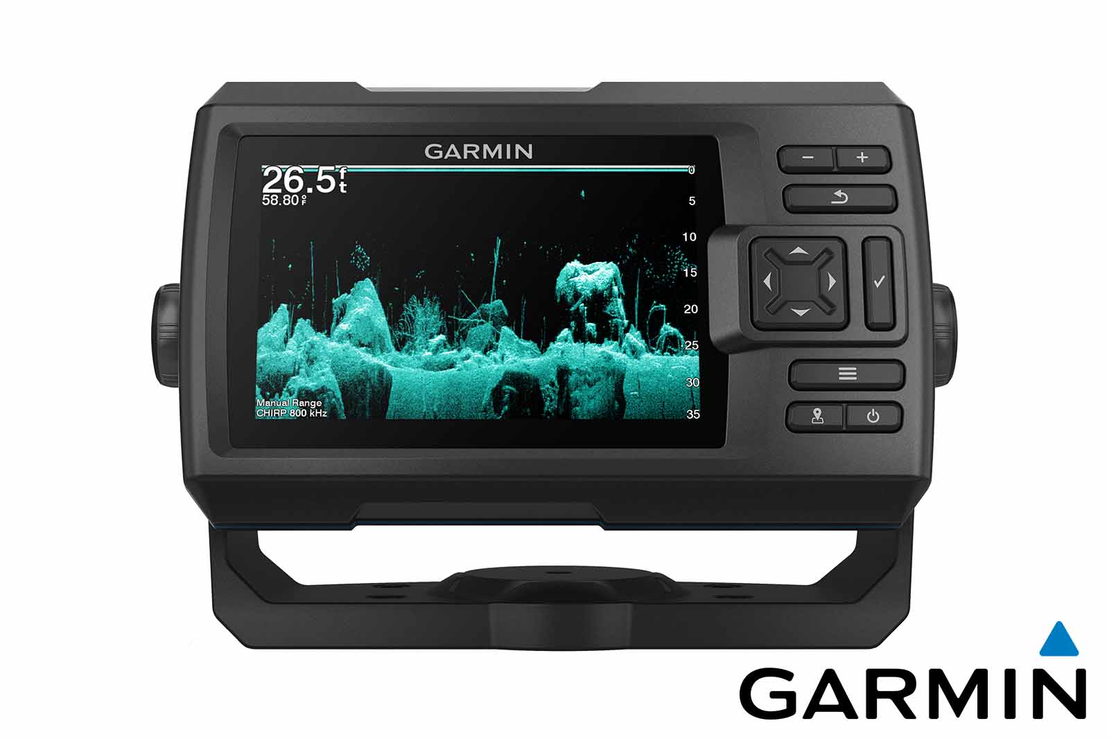 Garmin STRIKER Vivid 5cv Echolot ClearVü grün, Frontansicht
