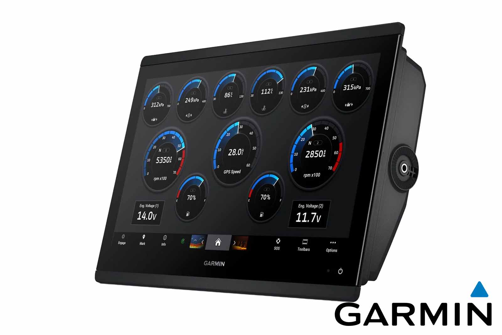 Garmin GPSMAP 1623 Kartenplotter ohne Sonar Ansicht links