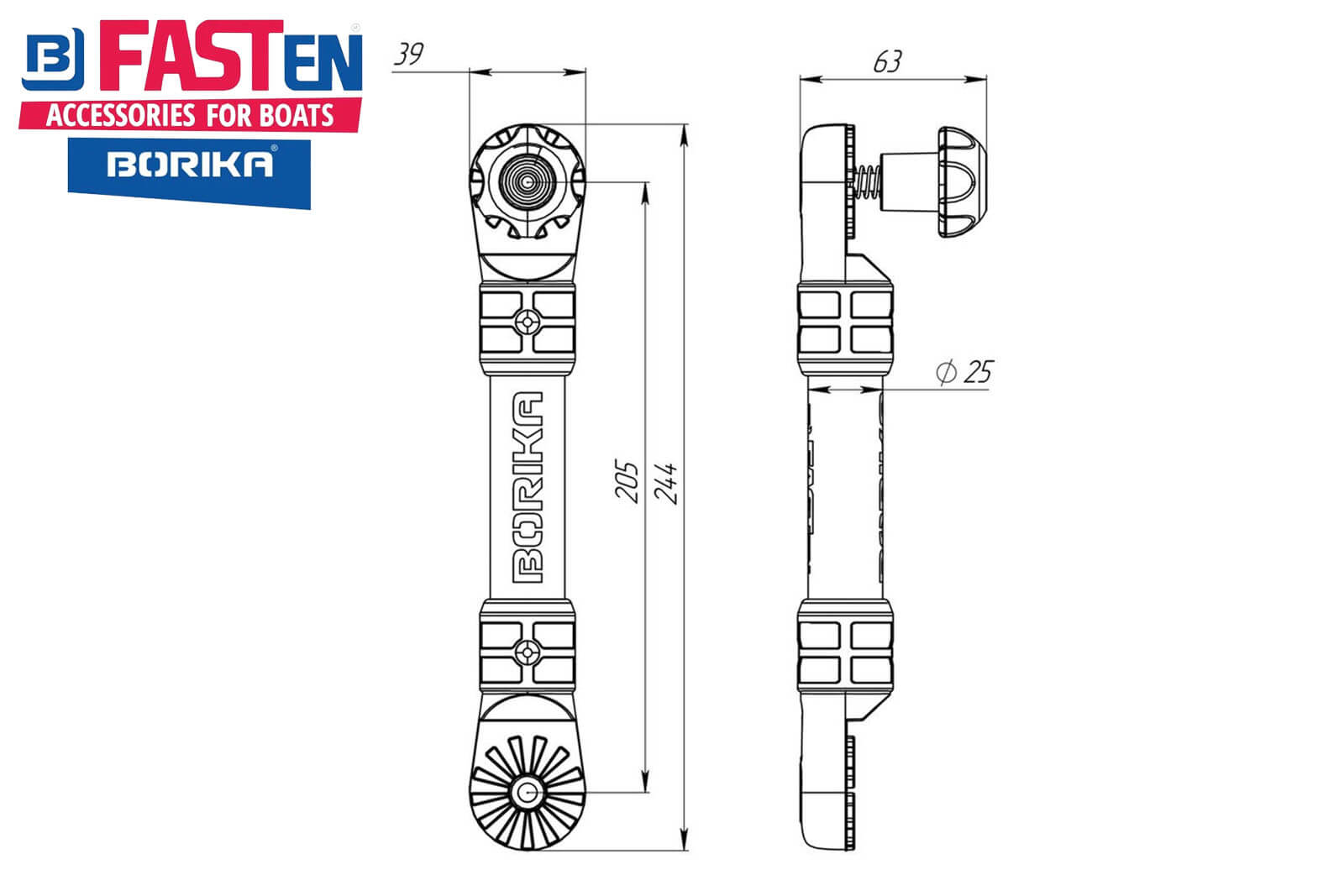 Fasten Verlängerung 244 mm Dimensionszeichnung