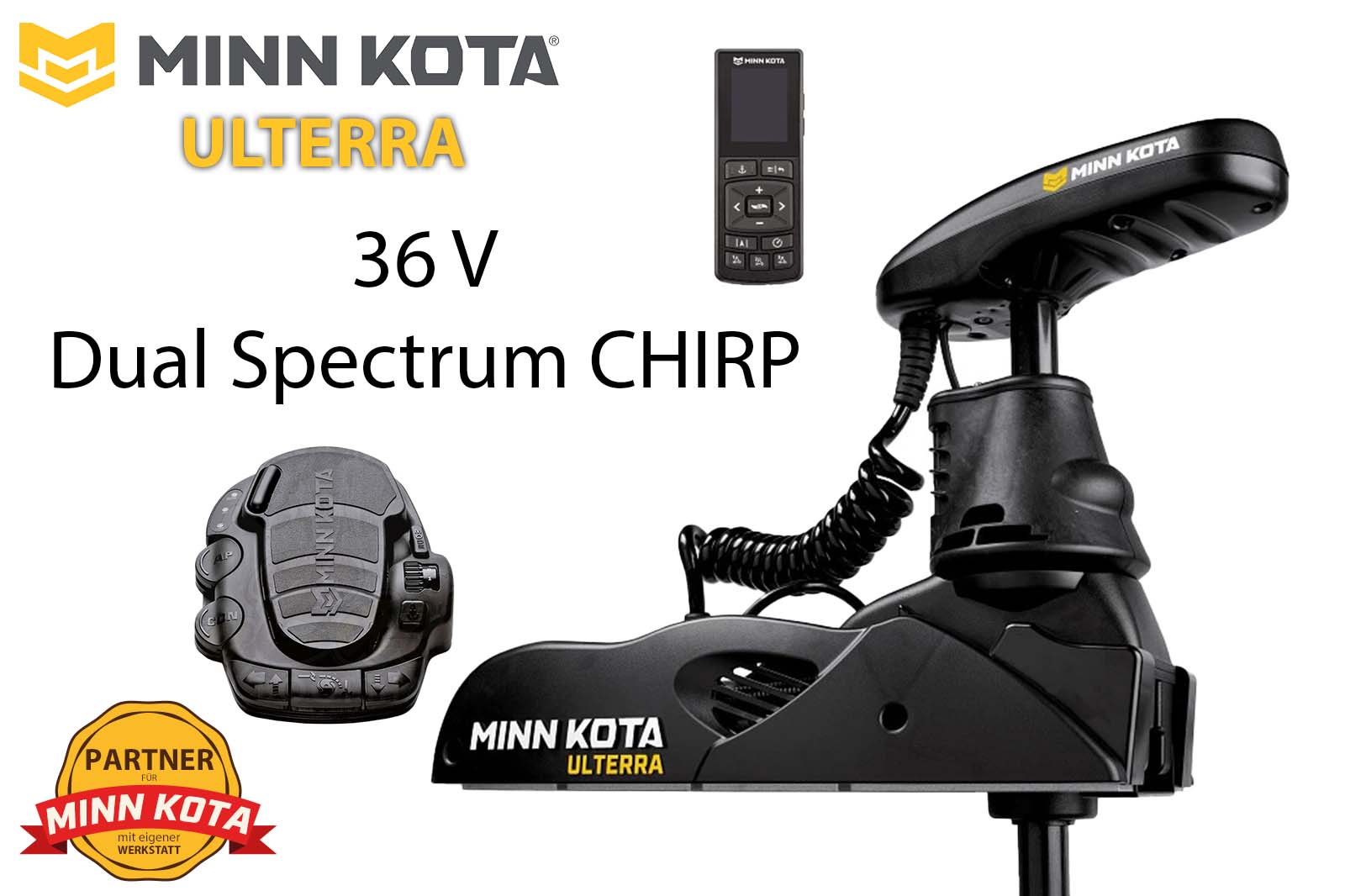 Minn Kota Ulterra Elektro-Bootsmotor, 152 cm, 36 V, mit Dual Spectrum CHIRP Geber