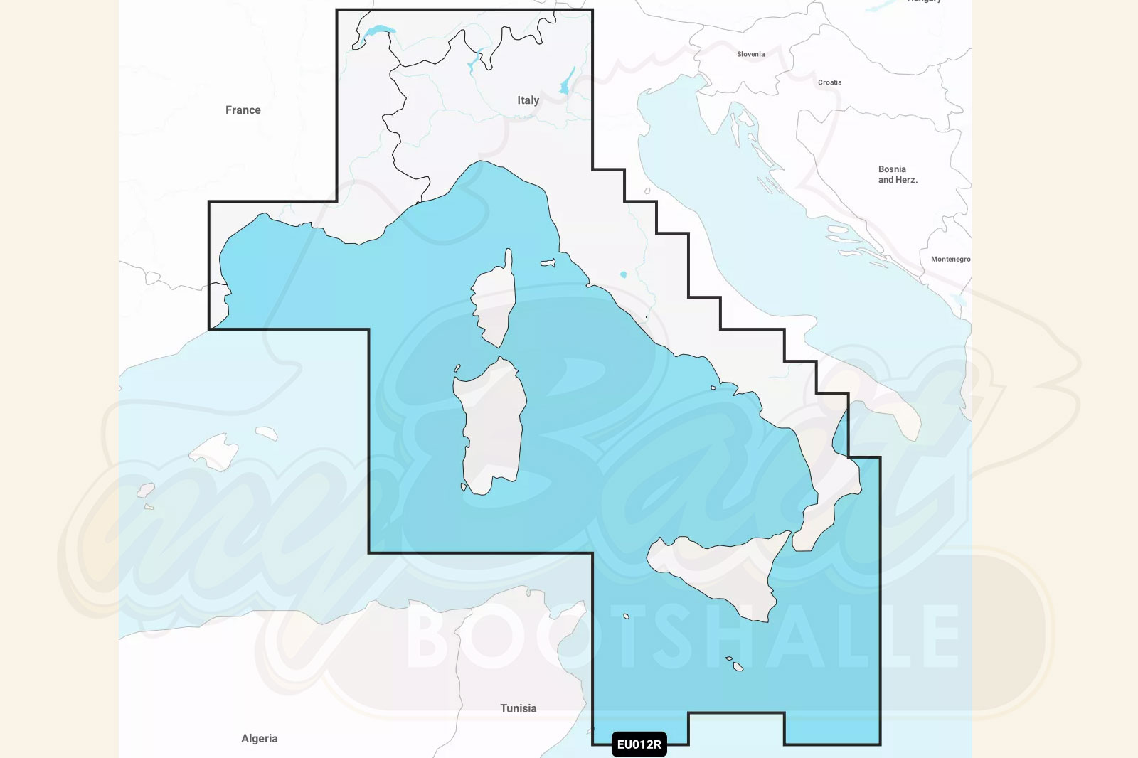 Garmin Navionics Plus: Kartenausschnitt Mittelmeer Zentral-West