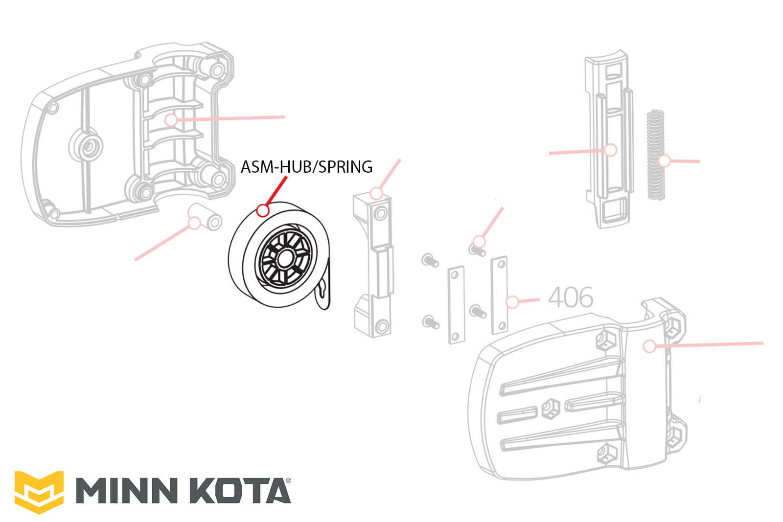 Minn Kota Ersatzteil: Ersatzfeder für Lift Assist – Assembly Hub/Spring