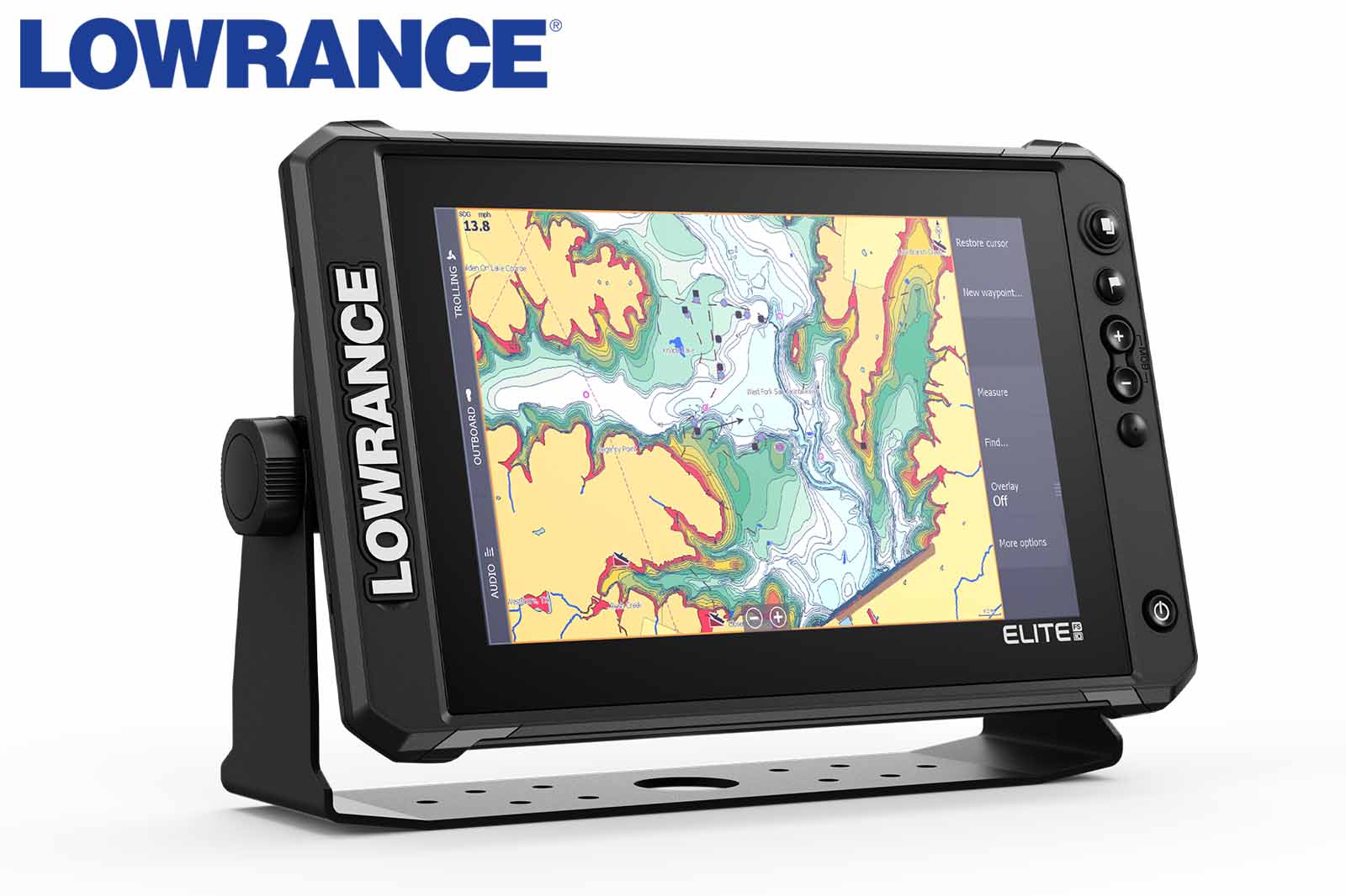 Lowrance Elite FS 10 Echolot Ansicht Karte rechts