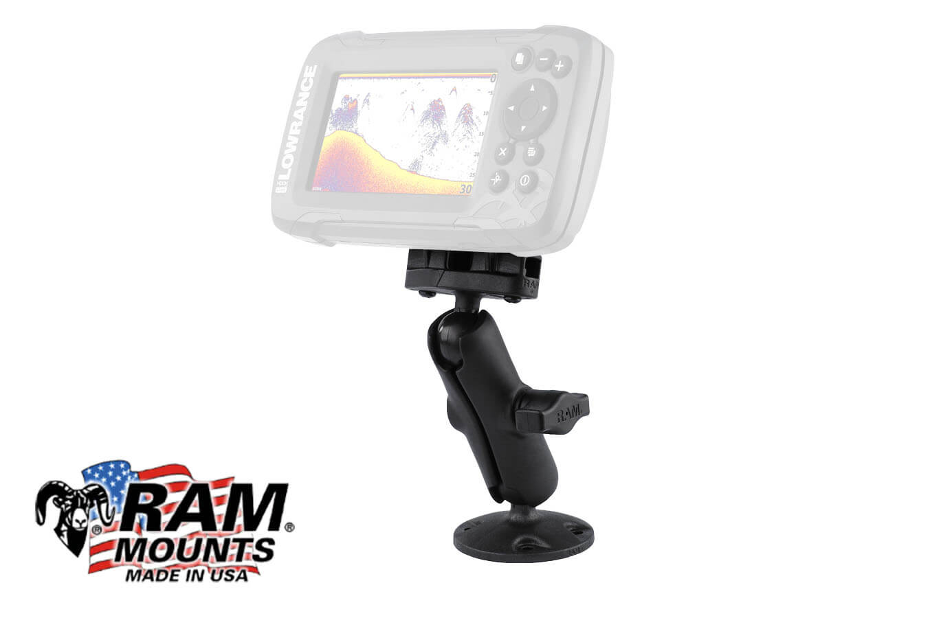 RAM Mounts Echolothalterung RAM-B-101-LO12 für Lowrance Montagebeispiel