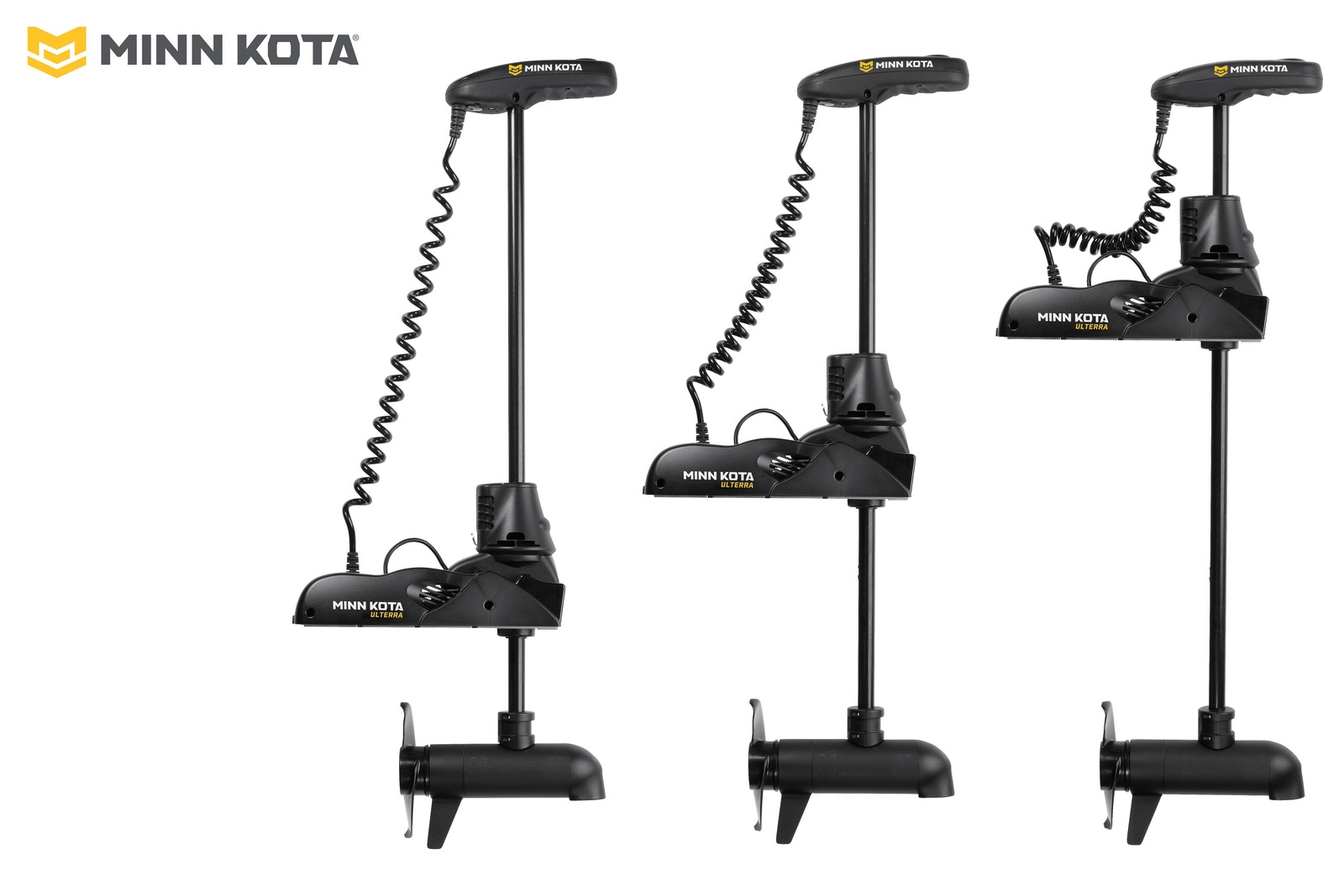 Minn Kota Ulterra 2 in drei Trimmstellungen