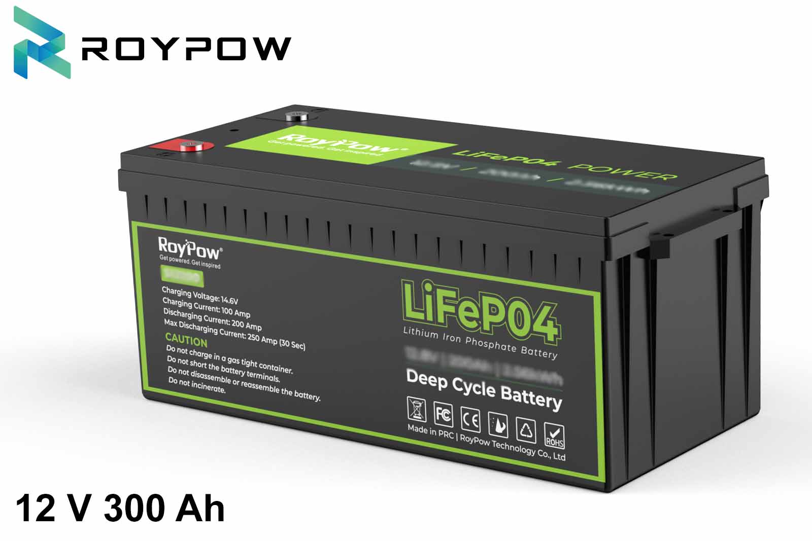 RoyPow LiFePO4 Batterie wasserfest