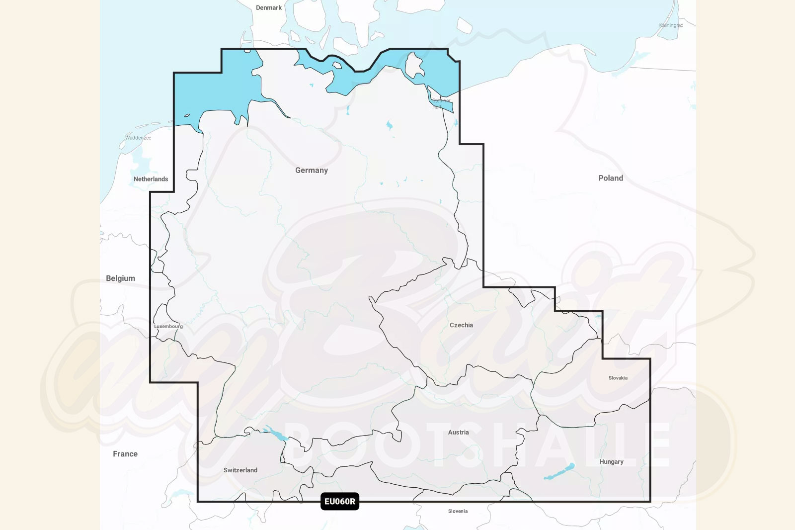 Garmin Navionics Plus: Kartenausschnitt Binnengewässer Deutschland