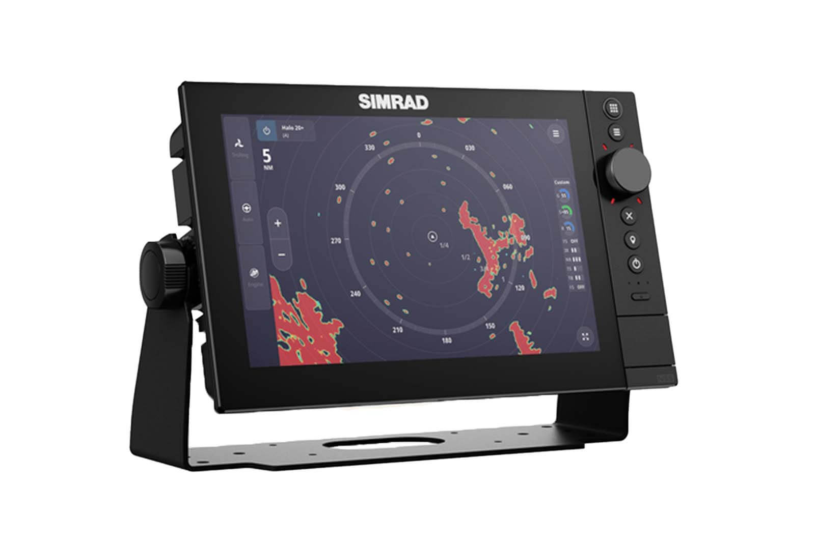 Simrad NSS 4 10-Zoll Kartenplotter ohne Sonar mit Bügelhalterung, Ansicht rechts