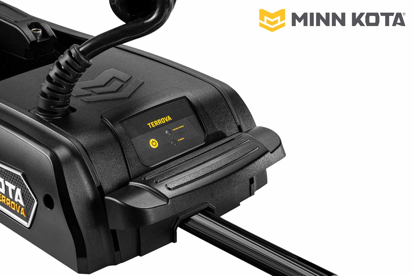 Minn Kota Riptide Terrova QUEST in Schwarz, Batterieanzeige links