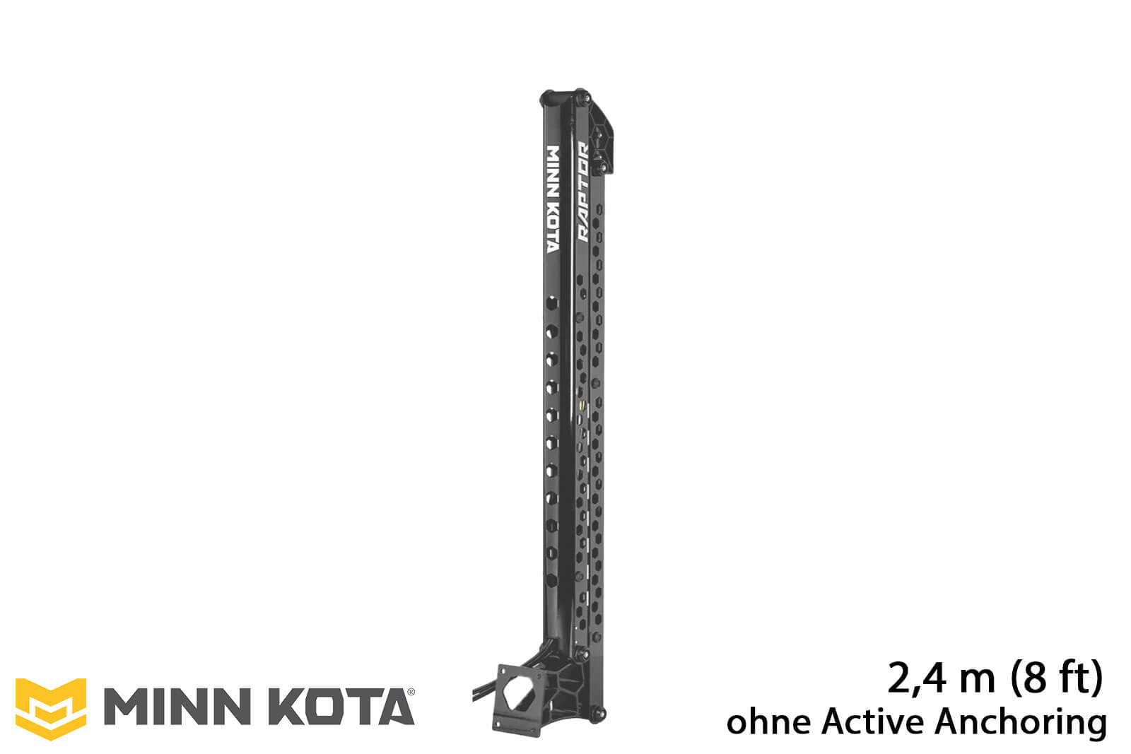 Minn Kota Raptor Flachwasser-Anker in Schwarz ohne Active Anchoring, 8 Fuß