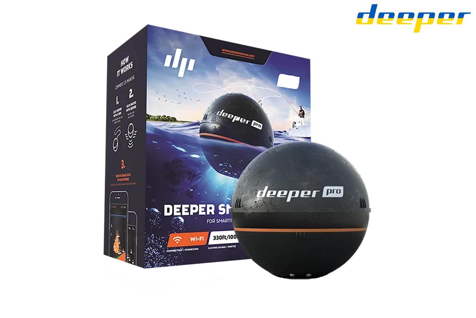 Deeper Smart Sonar Pro mit Verpackung