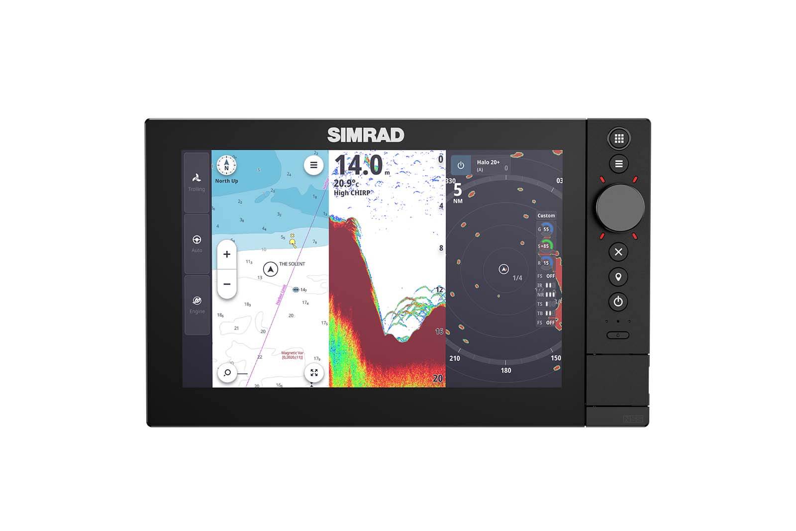 Simrad NSS 4 10-Zoll Echolot und Kartenplotter mit Sonar, Frontansicht