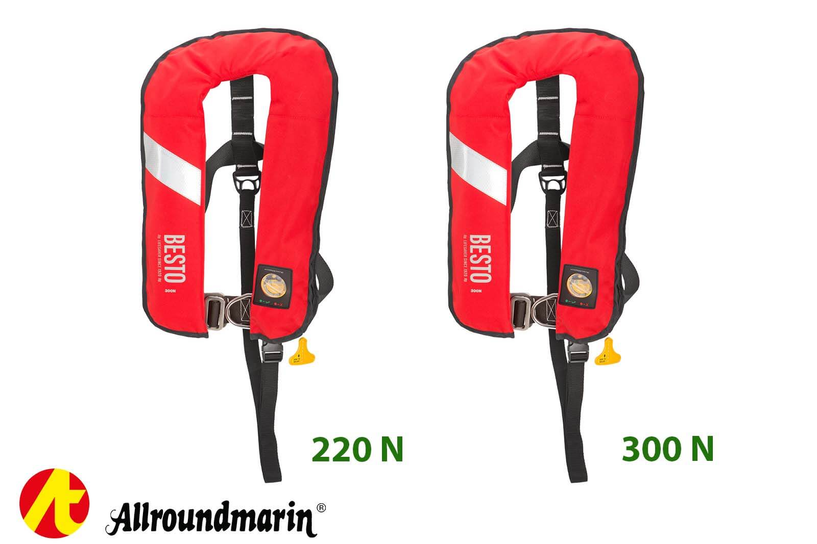 Allroundmarin Automatik-Rettungsweste 220N & 300N in Rot