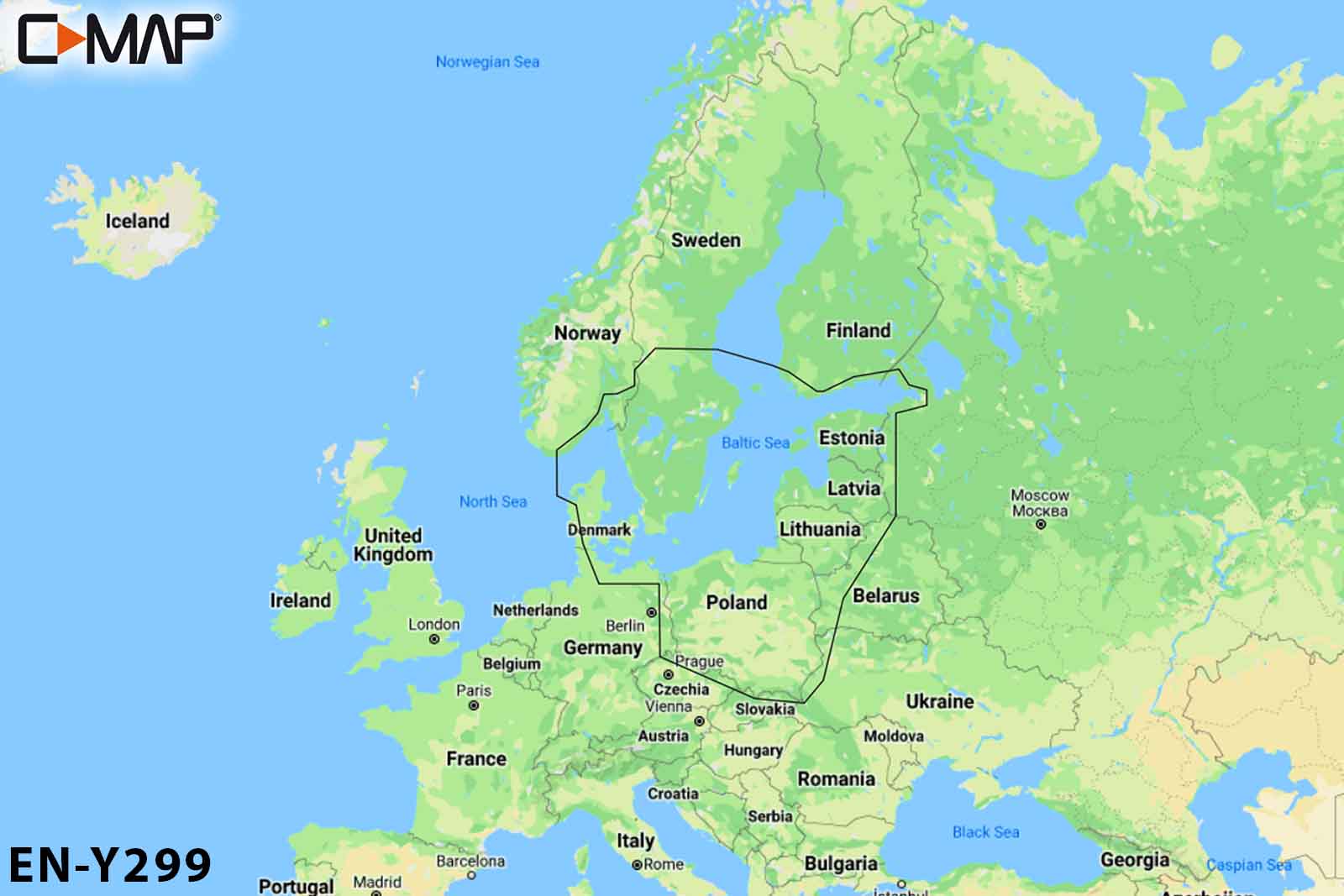 C-MAP REVEAL EN-Y299 Ostsee und Dänemark
