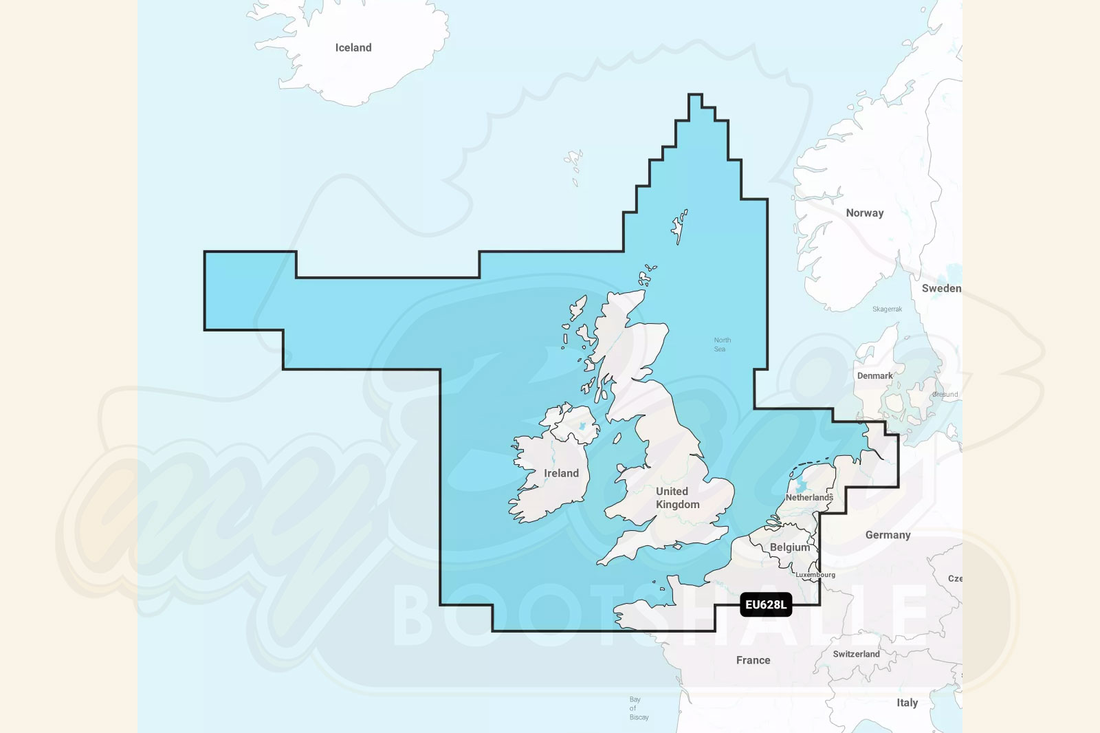 Garmin Navionics Plus: Kartenausschnitt Großbritannien / Irland / Niederlande
