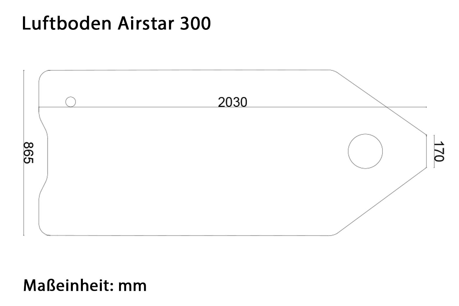 Allroundmarin Airstar 300 Schlauchboot Dimensionszeichnung Luftboden