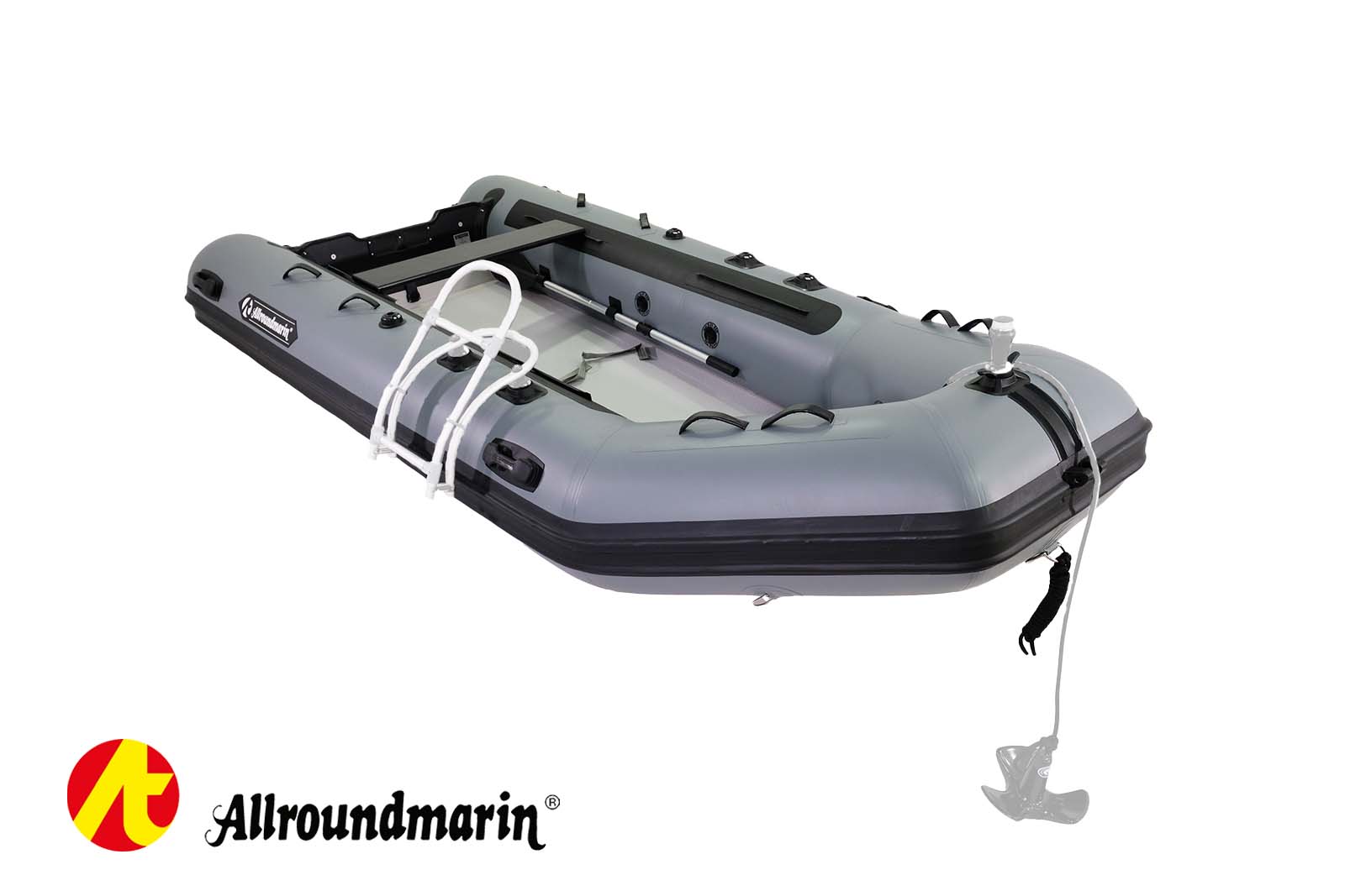 Allroundmarin Dynamic Pro 370 Schlauchboot Seitenansicht mit Anker und Leiter