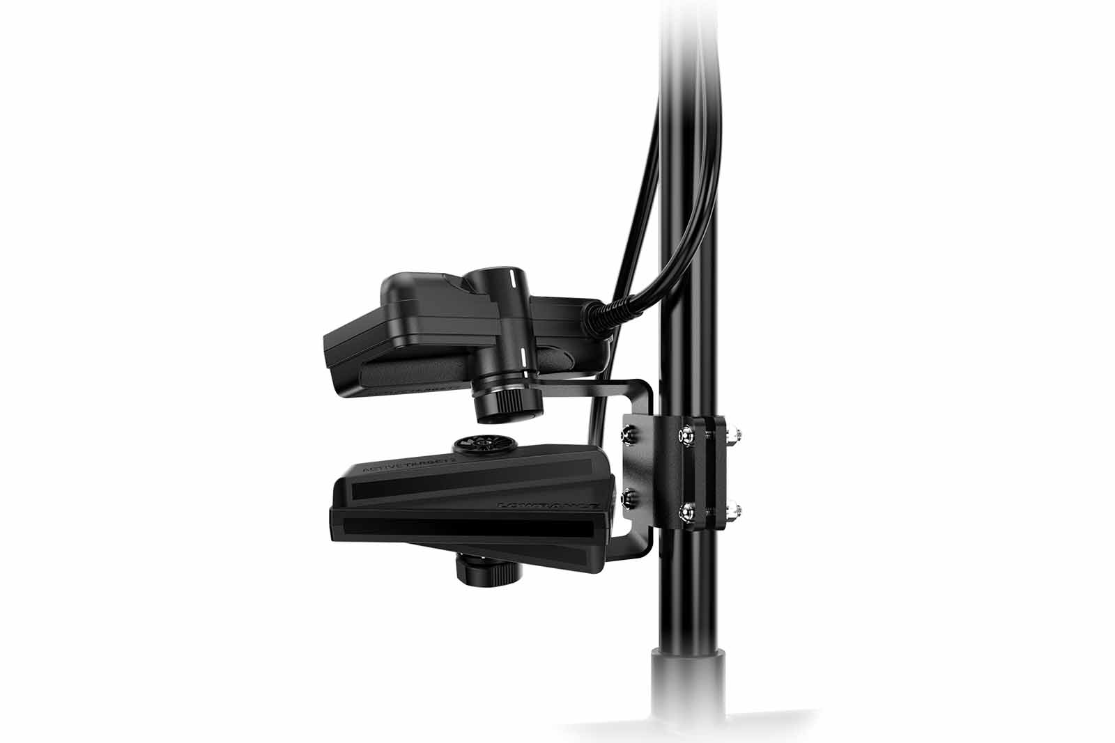 Lowrance Active Target 2 Beispiel für Schaftmontage mit zwei Live-Gebern