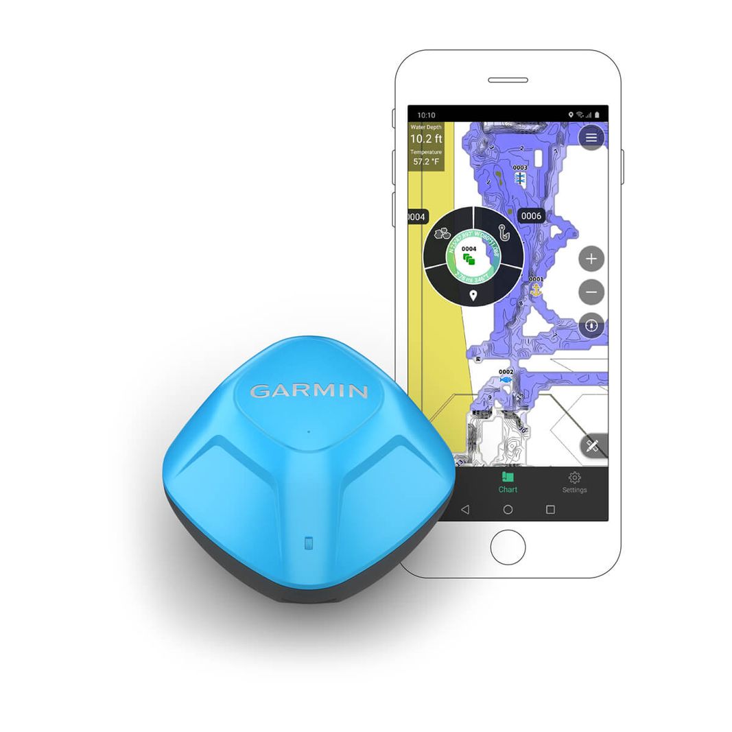 Garmin STRIKER Cast mit GPS (blau), Ansicht von links