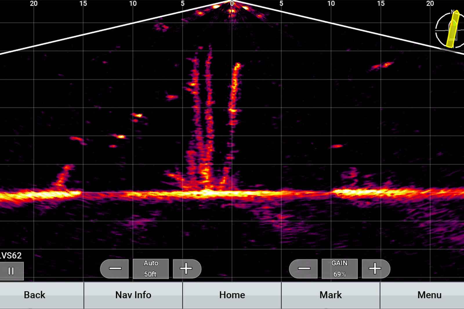 Garmin LiveScope XR System: Down Mode Screenshot